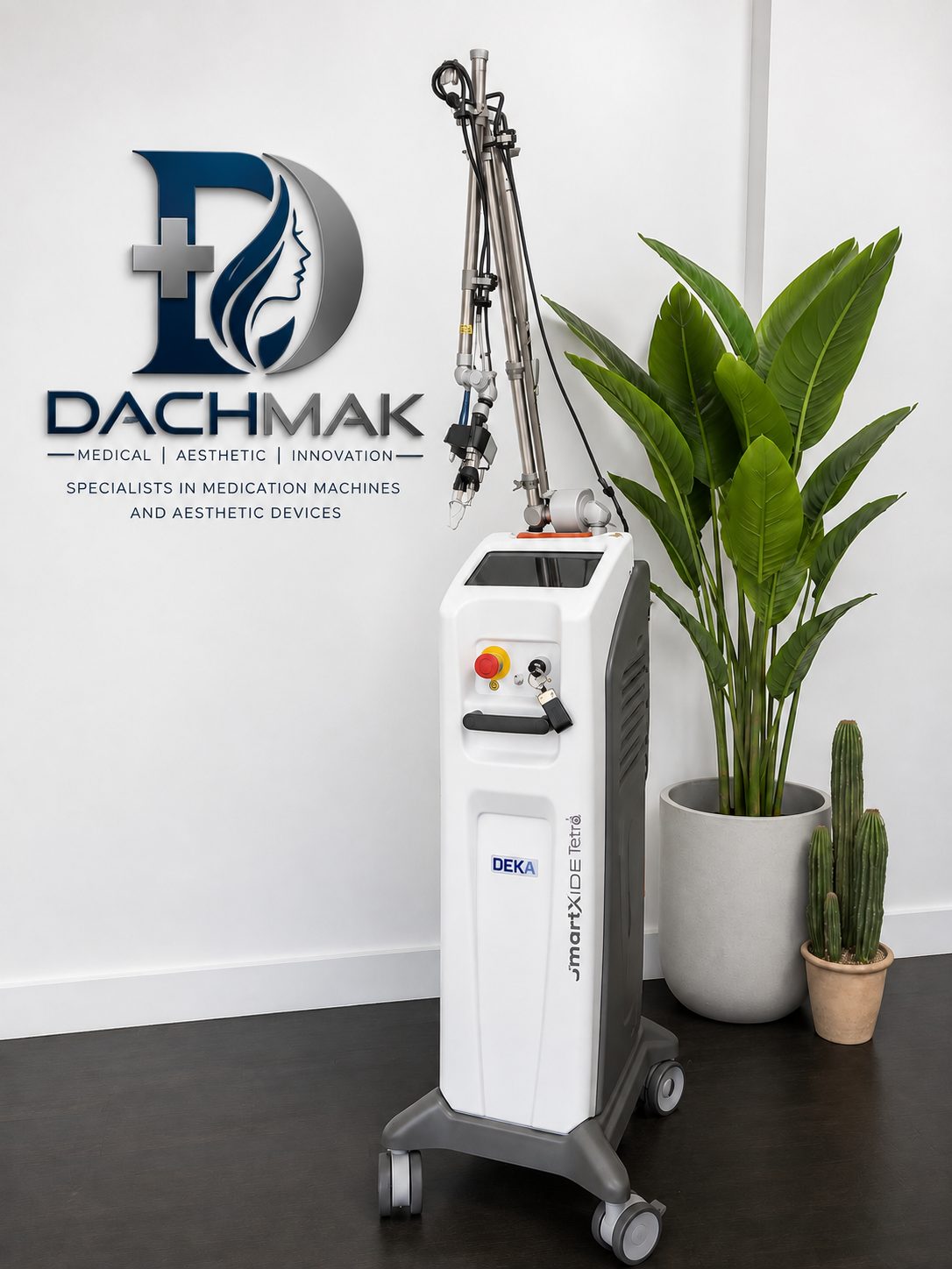 DACHMAK DEKA SmartXide Tetra laser console with articulated arm